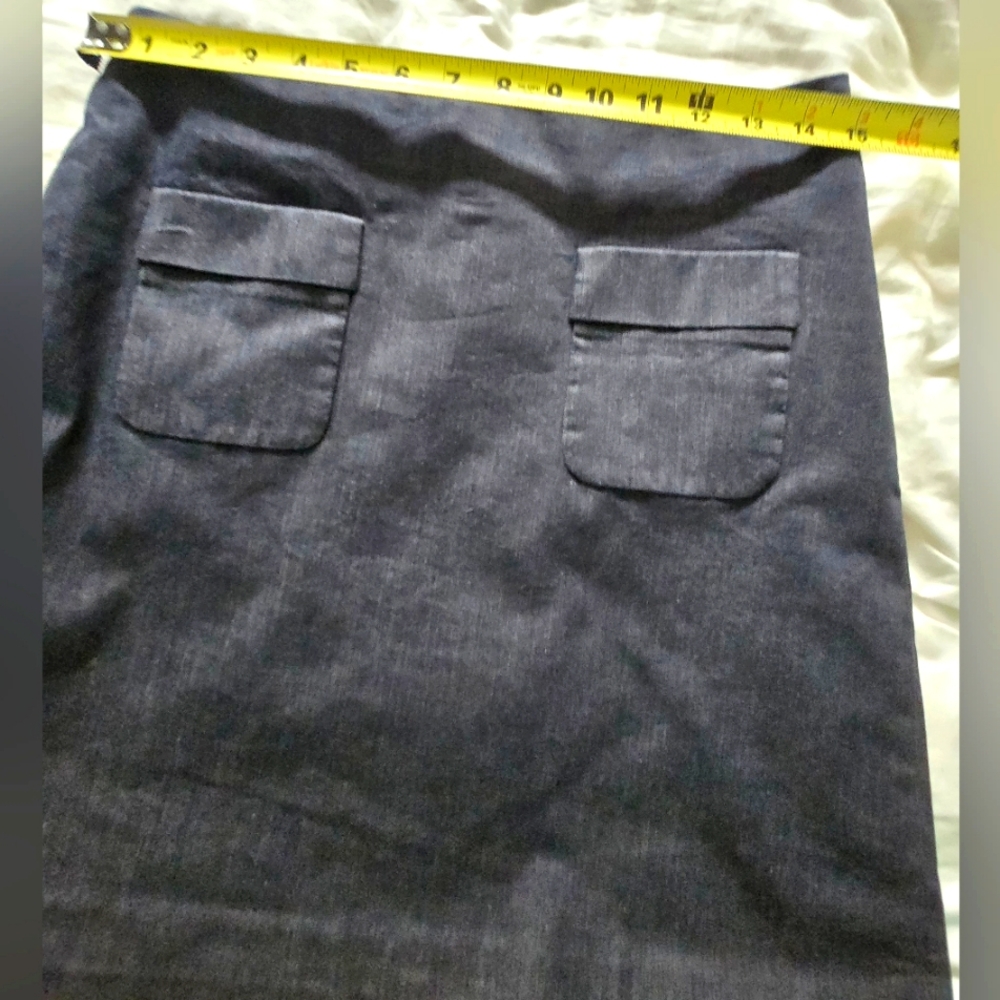 LOFT Classic Cotton Blue Skirt with Pockets Size 4 - Picture 10 of 10